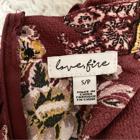 Maroon Maxi Keyhole Dress Long Sleeve Paisley Size Small S - Picture 5 of 16